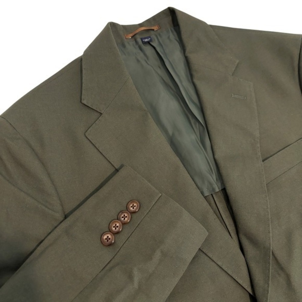 J.Crew Crosby Blazer Mens 38R Olive Green Baird McNutt Irish Linen Cotton Blend